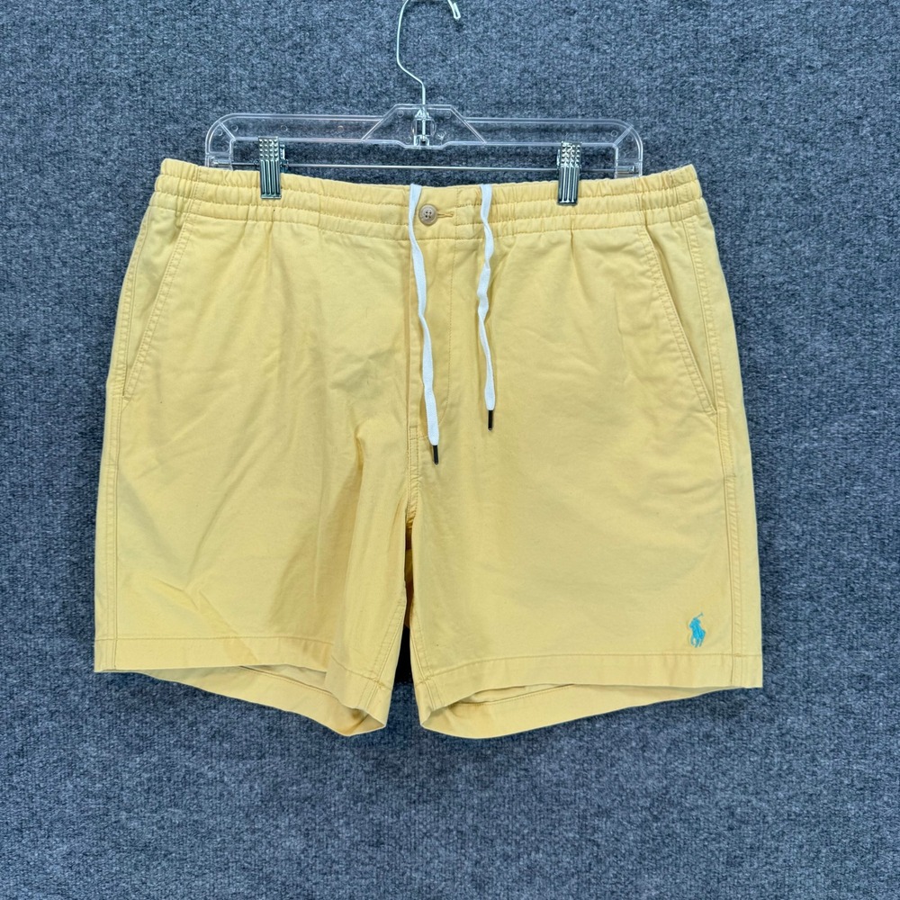 Polo Ralph Lauren Shorts Mens XL Yellow Stretch Classic Fit Drawstring Chino